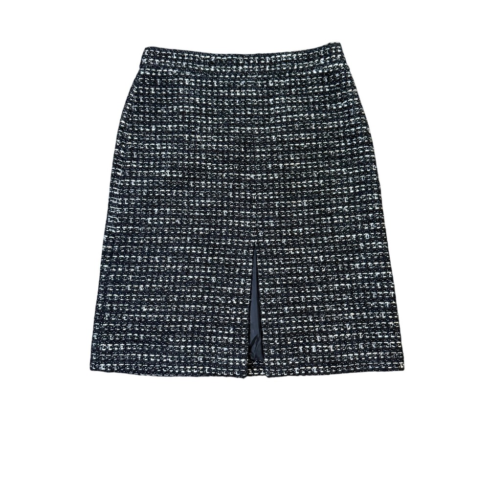 J.Crew Tweed Pencil Skirt Metallic Wool Blend 08270 Sz6 Preppy Officecore